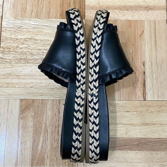 KATE SPADE “Zahara” Ruffle Trim Black Slides Espadrille Size 7.5 - Picture 7 of 15